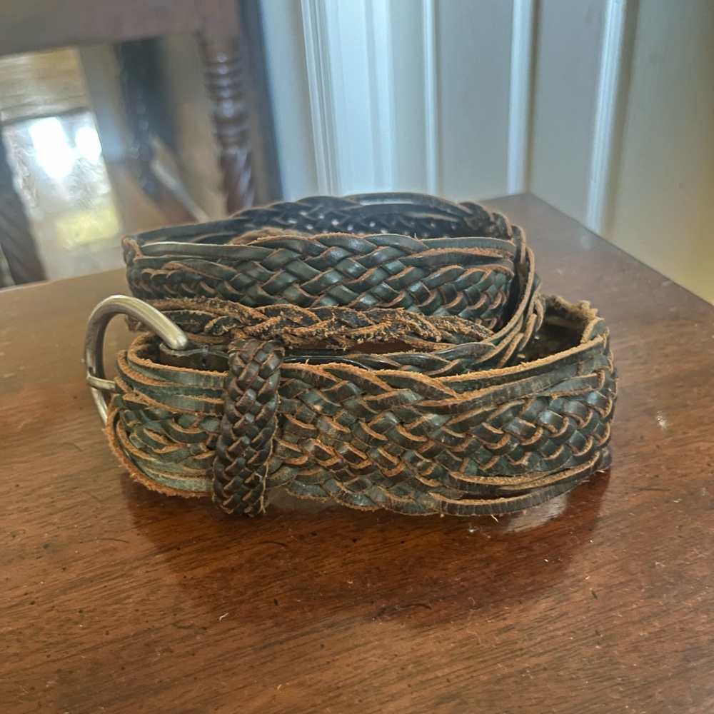 linea pelle genuine leather handmade braided belt